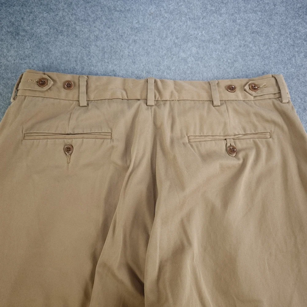 Polo Ralph Lauren Pants Mens 34x30 Khaki Chino Side Adjuster Flat Front Cotton